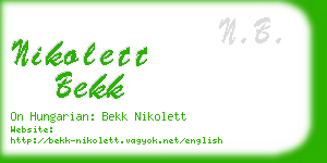 nikolett bekk business card